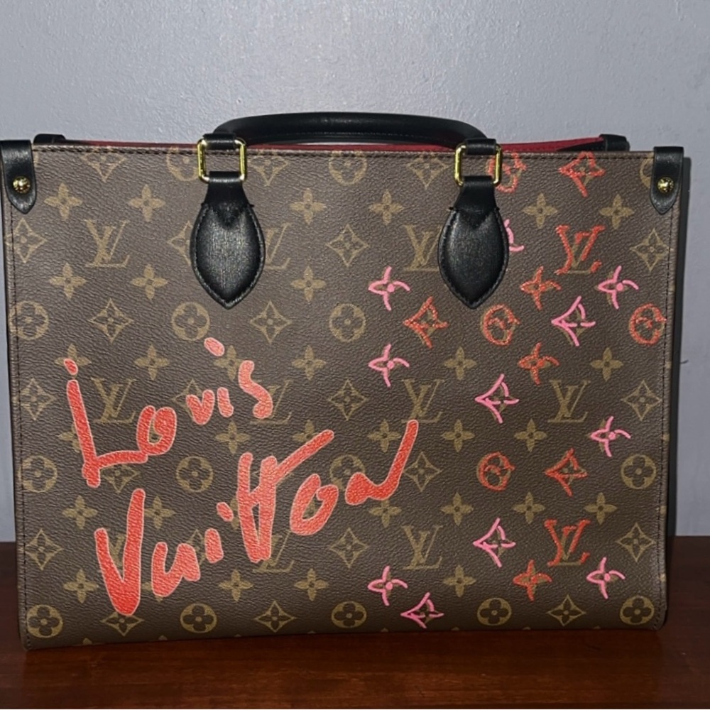 Brown and black tote bag